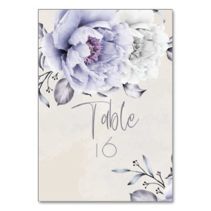 HOCHZEIT Rustic Lilac and Alabaster Peony Floral Tischnummer