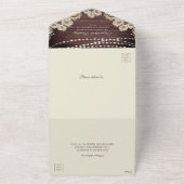 Hochzeit rustikale Holzsaitenleuchten Elfenbeinspi All In One Einladung (Außenbereich)