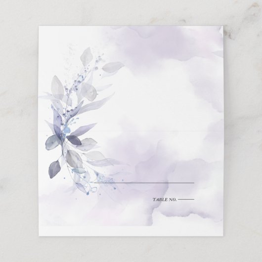 Hochzeit | Rustikale Violettfolien Platzkarte (Außenseite Aufgefaltet)