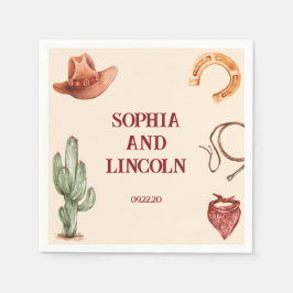 Hochzeit Rustikaler brauner Western Serviette