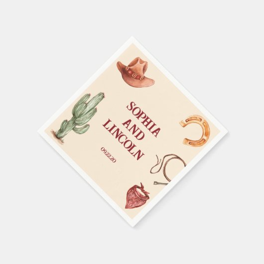 Hochzeit Rustikaler brauner Western Serviette (Ecke)