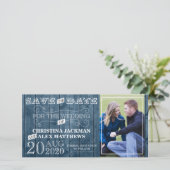 Hochzeit Rustikales Vintages Save the Date Foto (Stehend Vorderseite)