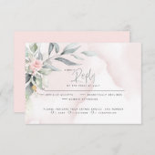 Hochzeit | Rustikales Woodland Pink Floral Spray RSVP Karte (Vorne/Hinten)