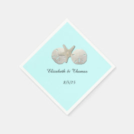 Hochzeit, Sand Dollar, Starfish, Custom Napkins Serviette