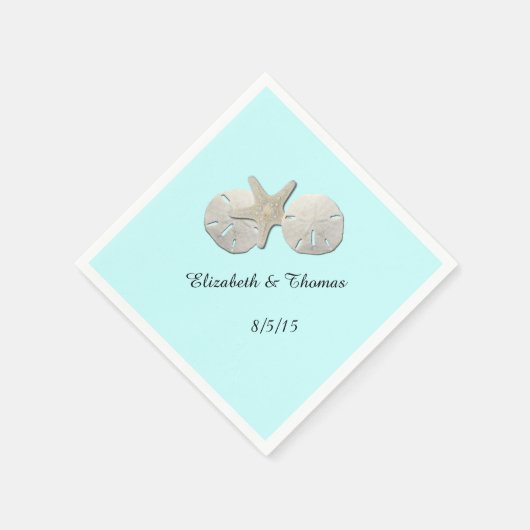 Hochzeit, Sand Dollar, Starfish, Custom Napkins Serviette (Ecke)