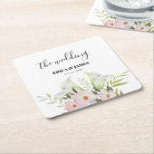 Hochzeit sanfte weiße Calla Lily Rose Wasserfarbe Rechteckiger Pappuntersetzer (angewinkelt)