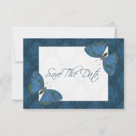 Hochzeit Save the Date Butterfly Brocade Blau