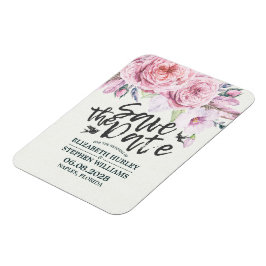 Hochzeit Save the Date Chic Watercolor Boho Floral Magnet