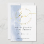 HOCHZEIT | Save the Date Dusty Blue Watercolor Einladung (Vorderseite)