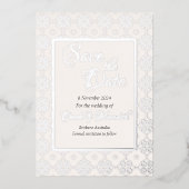 Hochzeit Save the Date Einladung mit Silberfolie (Vorderseite)