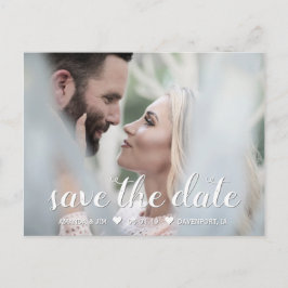 Hochzeit Save the Date | Elegante moderne Schrift Ankündigungspostkarte