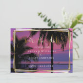 Hochzeit Save the Date |Exotischer tropischer Nach (Stehend Vorderseite)