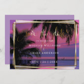 Hochzeit Save the Date |Exotischer tropischer Nach (Vorne/Hinten)