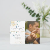 HOCHZEIT | Save the Date FOTO Blue Spritzer (Stehend Vorderseite)