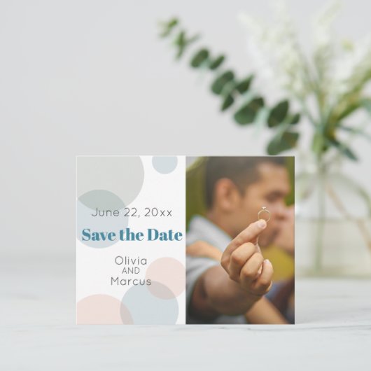 HOCHZEIT | Save the Date FOTO Confetti Dots (Stehend Vorderseite)