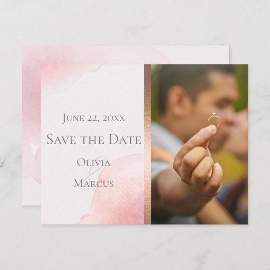 HOCHZEIT | Save the Date FOTO Rosa (Vorne/Hinten)