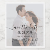 Hochzeit Save The Date Foto Weinetikett (Einzelnes Label)
