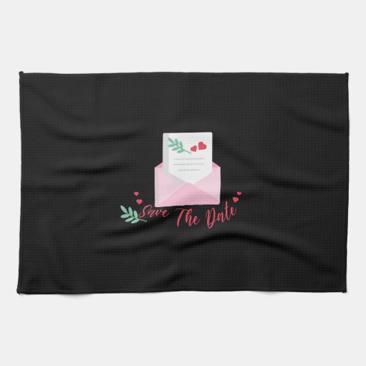 Hochzeit Save the Date Geschirrtuch (Horizontal)
