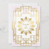 Hochzeit Save the Date, Great Gatsby, weißes goldf Date (Rückseite)