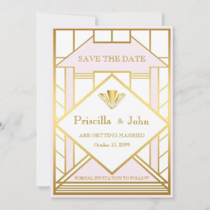 Hochzeit Save the Date, Great Gatsby, weißes goldf Date