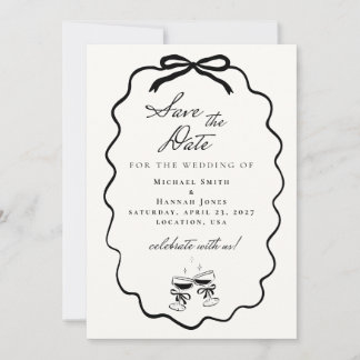 Hochzeit Save the Date im handgezeichneten Stil Einladung