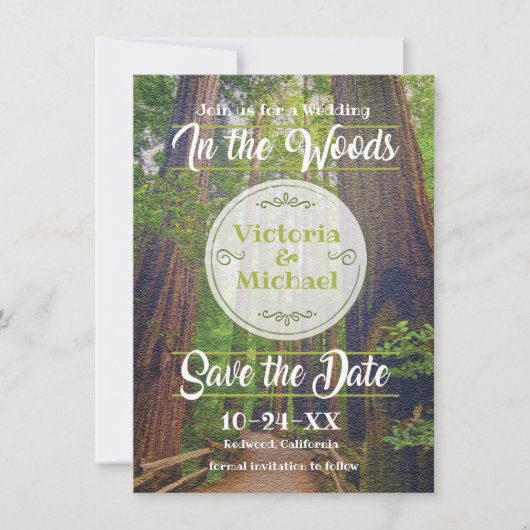 Hochzeit Save the Date im Wald (Vorderseite)