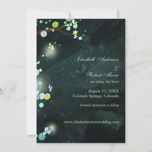 Hochzeit Save the Date im Wald (Rückseite)