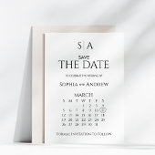 Hochzeit Save The Date Karte Kalender Monogramm