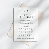 Hochzeit Save The Date Karte Kalender Monogramm