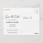 Hochzeit Save the Date Karte Moderne Schrift | 4 F (Rückseite)