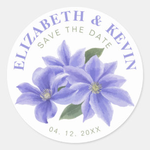 Hochzeit Save The Date Lavendel Floral Elegant Runder Aufkleber