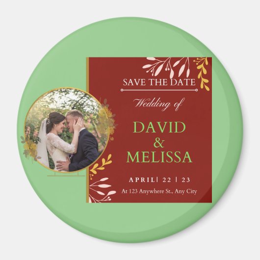 Hochzeit Save the Date Magnet (Vorne)