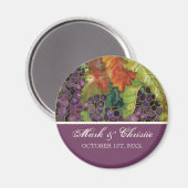 Hochzeit Save the Date Magnet Herbst-Traubenblatt (Vorderseite/Rückseite)