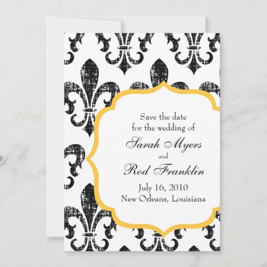 Hochzeit Save the Date | New Orleans | Gold (Vorderseite)