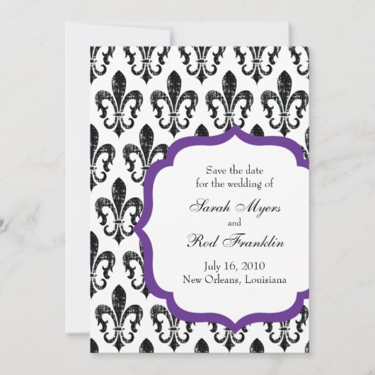 Hochzeit Save the Date | New Orleans | Lila (Vorderseite)