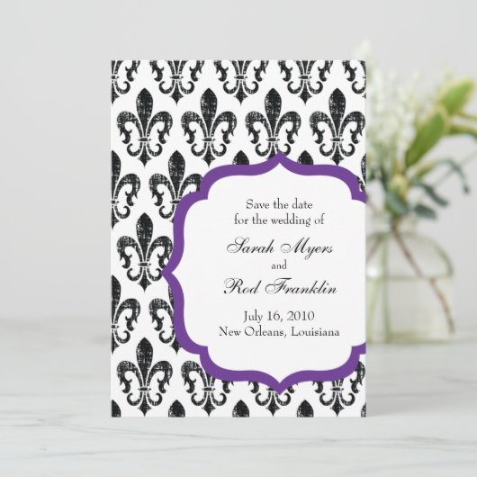 Hochzeit Save the Date | New Orleans | Lila (Stehend Vorderseite)