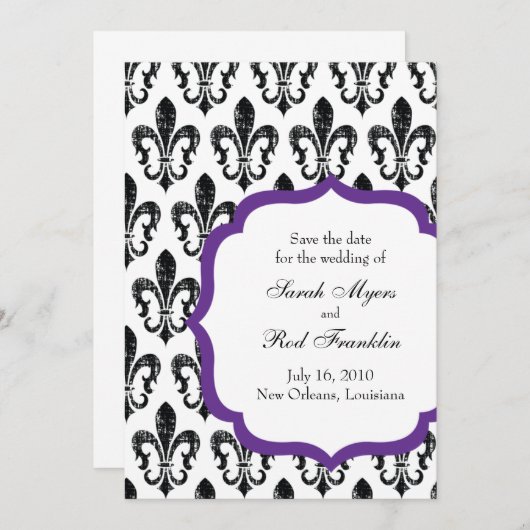 Hochzeit Save the Date | New Orleans | Lila (Vorne/Hinten)