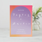 Hochzeit Save the Date Ombre Boho Bogen (Stehend Vorderseite)