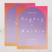 Hochzeit Save the Date Ombre Boho Bogen (Vorne/Hinten)