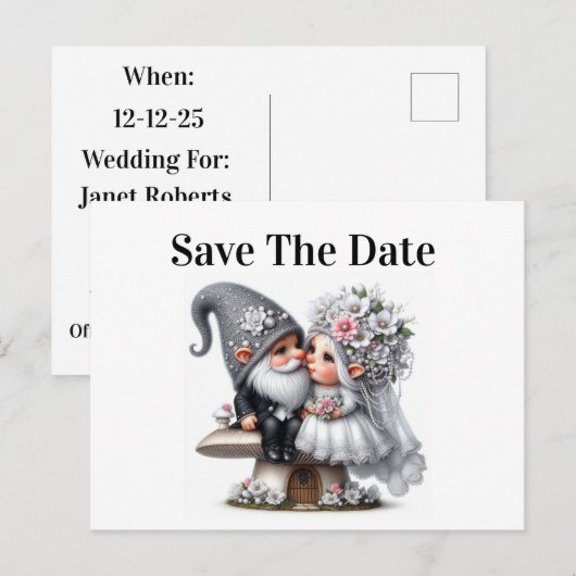 Hochzeit Save the Date Postkarte (Vorne/Hinten)