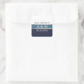 Hochzeit Save the Date Quadratischer Aufkleber (Tasche)