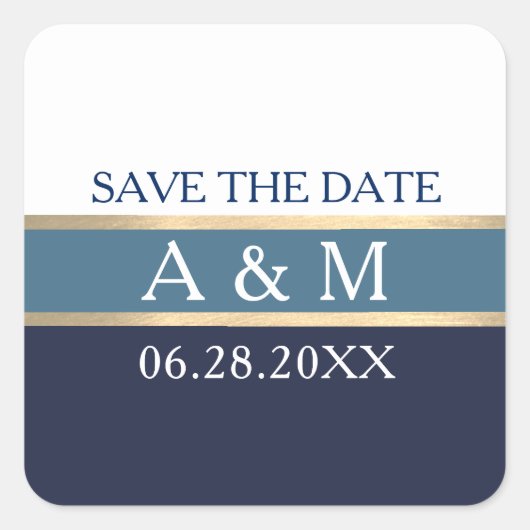 Hochzeit Save the Date Quadratischer Aufkleber (Vorderseite)
