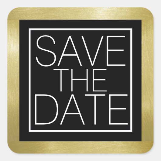 Hochzeit SAVE THE DATE Quadratischer Aufkleber (Vorderseite)
