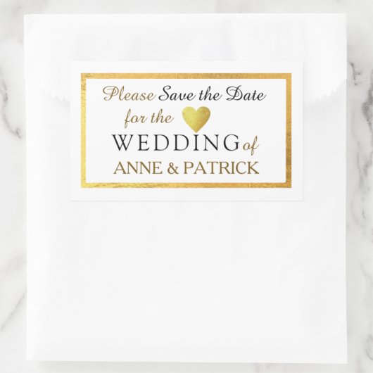 Hochzeit Save the Date Rechteckiger Aufkleber (Tasche)