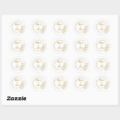 Hochzeit/Save the Date Runder Aufkleber (Blatt)