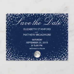 Hochzeit Save the Date   Starry Night Moon Postkarte