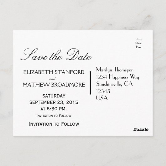 Hochzeit Save the Date | Starry Night Moon Postkarte (Rückseite)