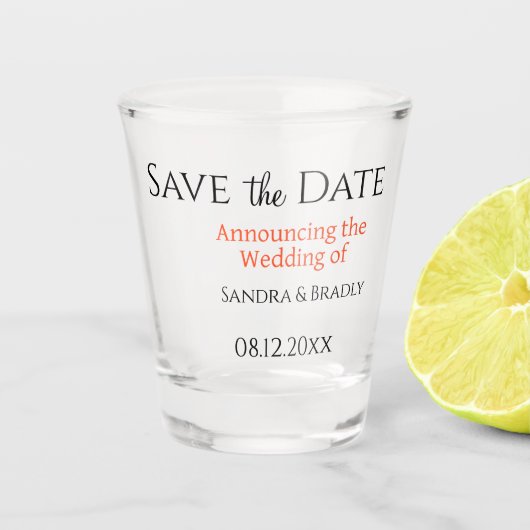 Hochzeit Save the Date Wonderland Rabbit Schnapsglas (Vorderseite)