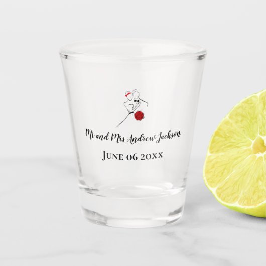 Hochzeit Schnapsglas (Vorderseite)