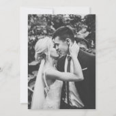 Hochzeit| Schwarz und Weiß mit Fotos Dankeskarte (Rückseite)